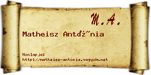 Matheisz Antónia névjegykártya