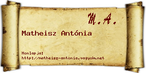 Matheisz Antónia névjegykártya